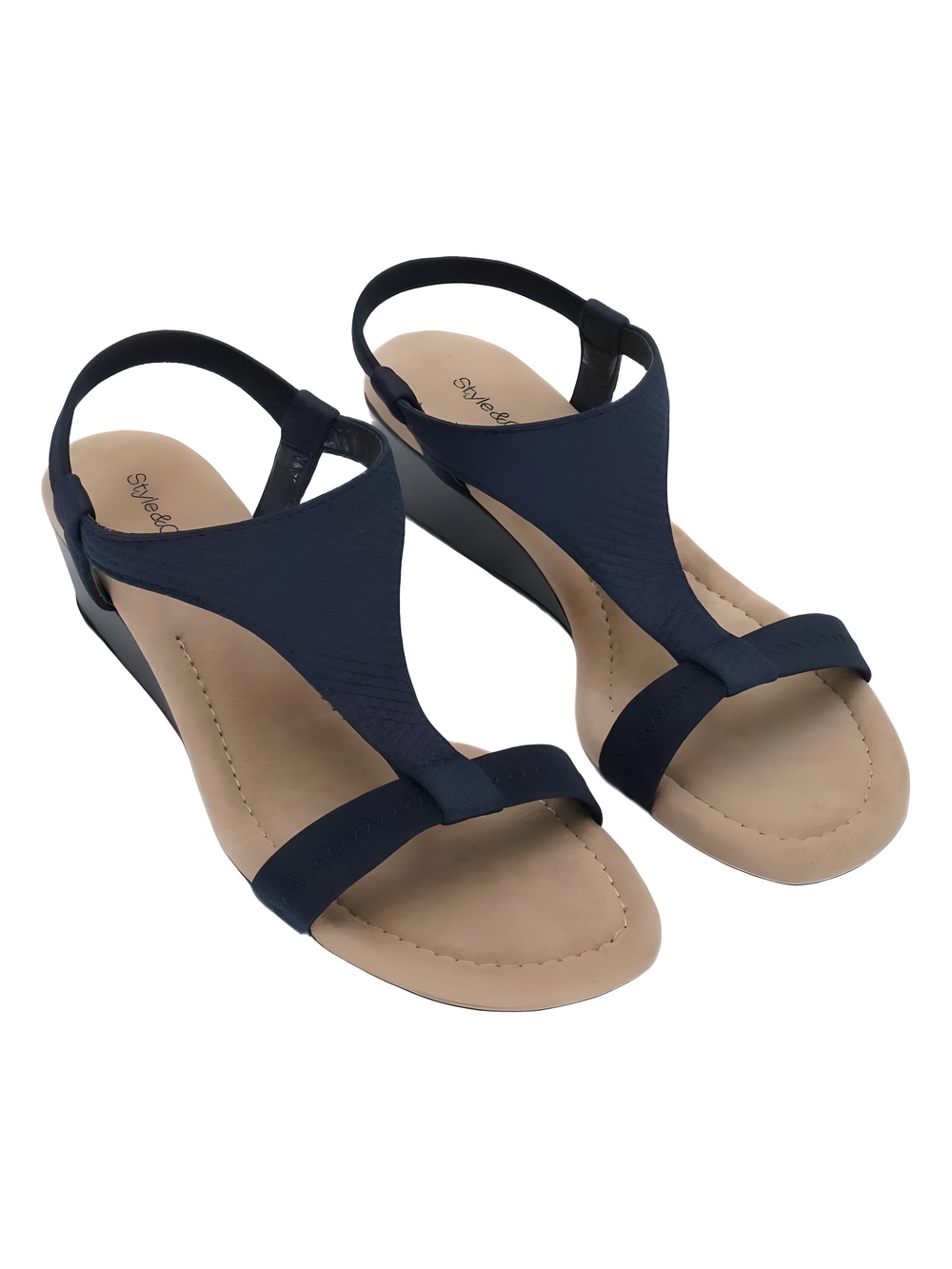 Style & Co Navy T-Strap Sandals Size 10M